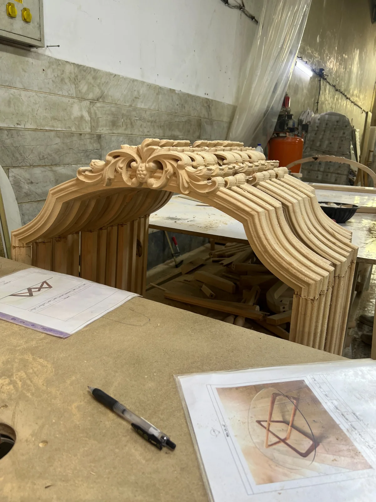 Prepared curved wooden parts